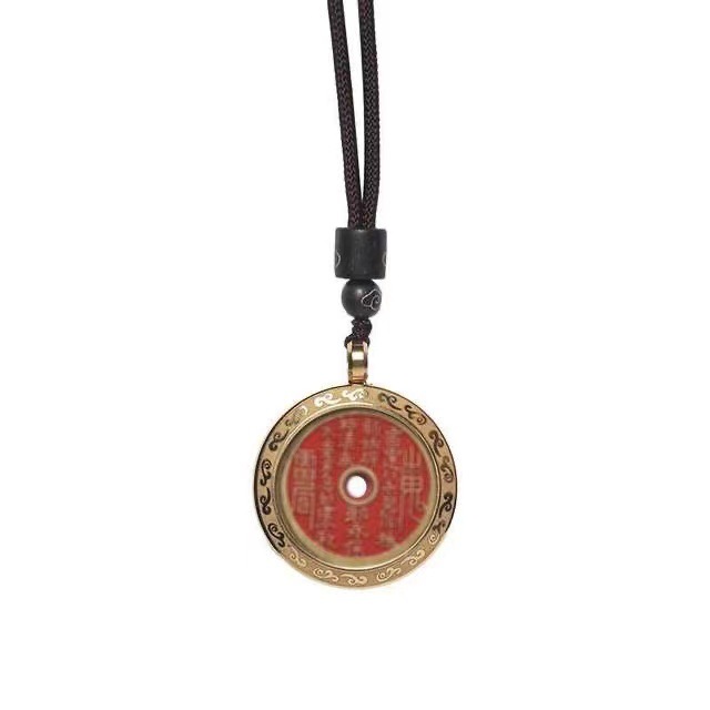 Brass Mountain Ghost Money Pendant Mountain Ghost Thunder God Bagua Cinnabar Copper Coin Old Antique Bronze Coin