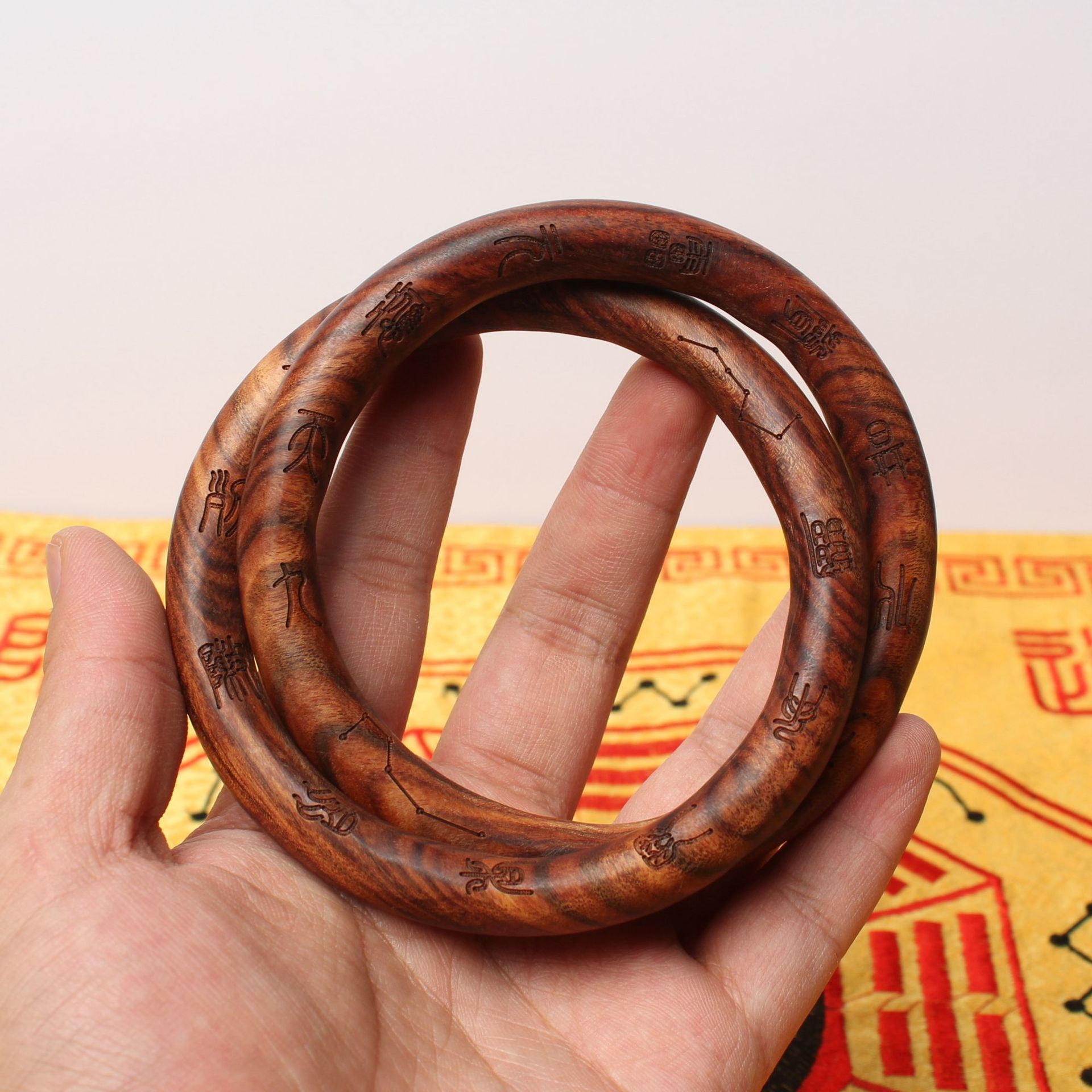 Lightning Strike Jujube Wood Universe Circle Yin Yang Ring Vajra Ring Men Women Bracelet Taoist Talisman