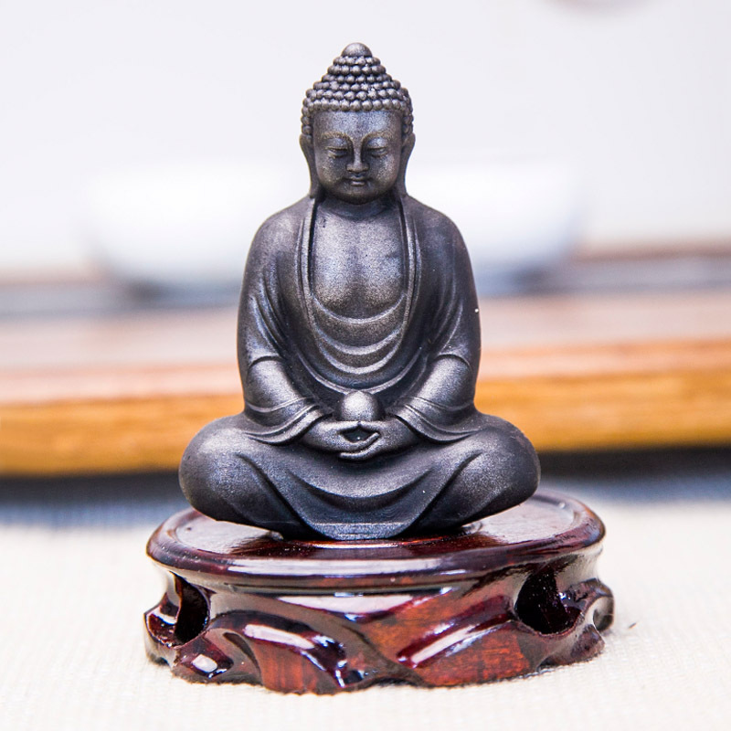 Chinese Zen-style Tathagata Buddha statue home decoration, retro and aged handicraft ornament
