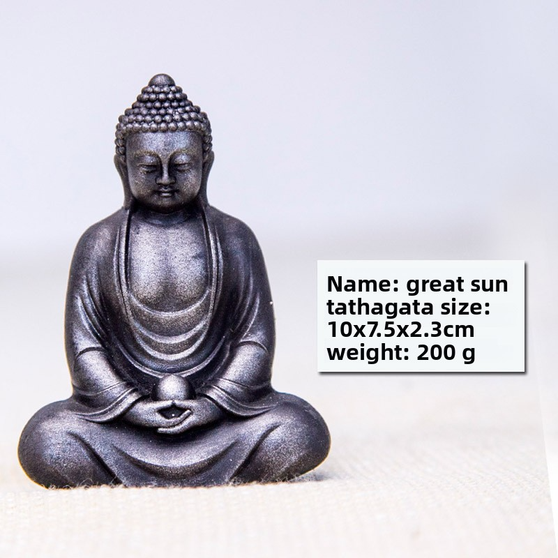 Chinese Zen-style Tathagata Buddha statue home decoration, retro and aged handicraft ornament