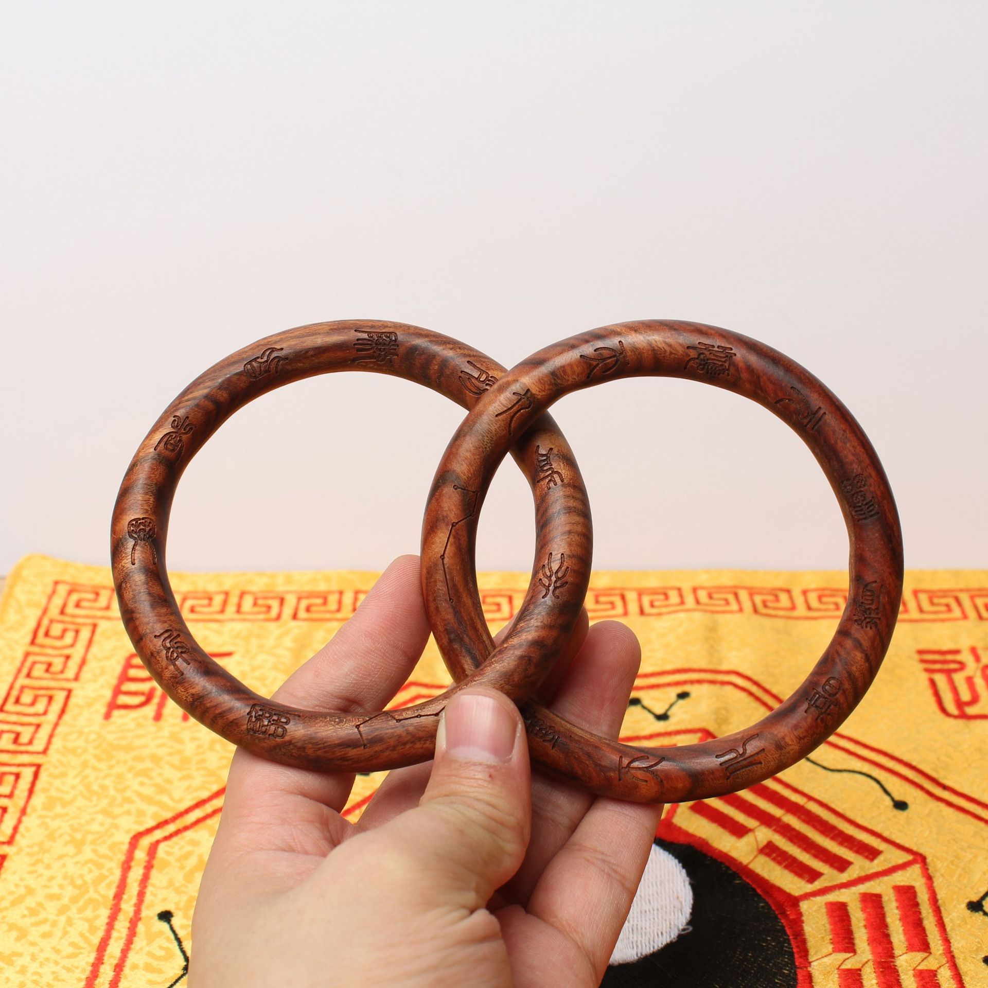 Lightning Strike Jujube Wood Universe Circle Yin Yang Ring Vajra Ring Men Women Bracelet Taoist Talisman