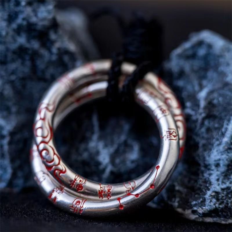 Taoist <Xiangyun Seven Stars Mantra> Universe Circle Pendant Imperial Order Necklace