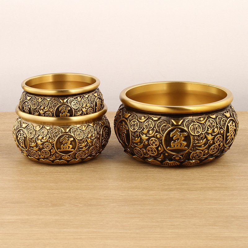 Solid copper cornucopia ornament, ingot cornucopia copper decoration for worship