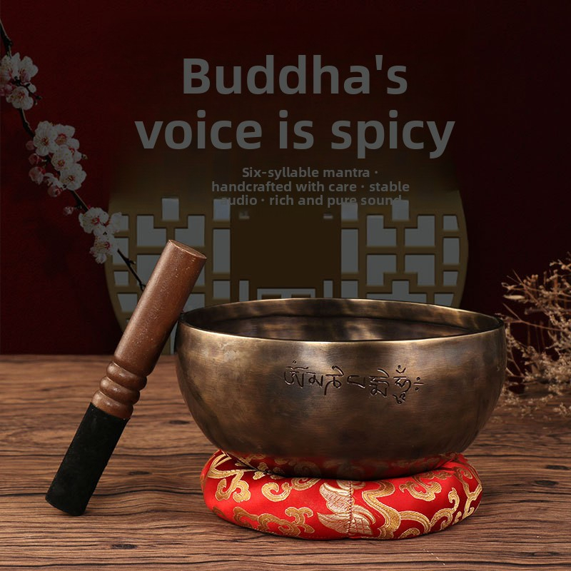 Nepalese Handmade Tibetan Singing Bowl for Buddha Yoga, Meditation and Mindfulness