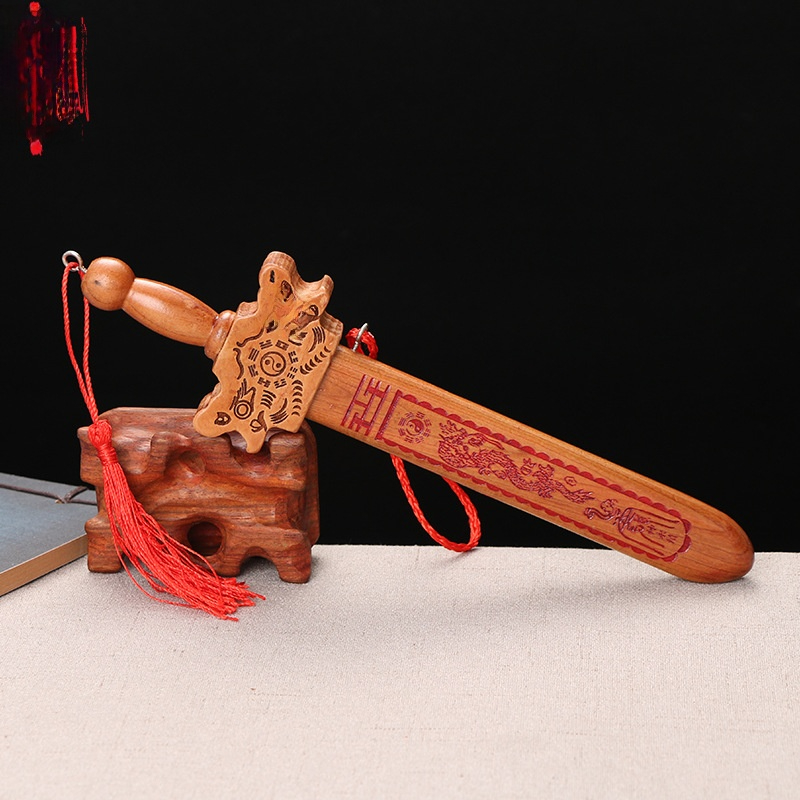 Seven-Star Sword Craftwork Cinnabar Seven-Star Cultural Play Peach Wood Sword