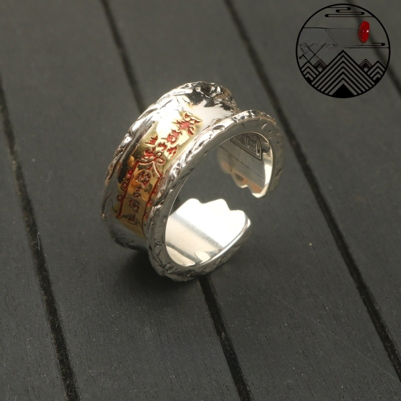"Edict of Auspiciousness" Taoist Heavenly Official Blessing National Style Retro Ring Domineering Fortune Ring