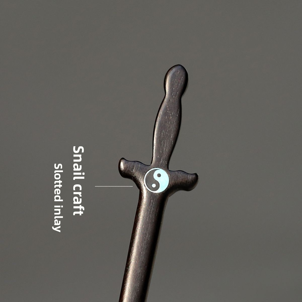 Black Ebony Hairpin Bagua Taoist Hair Styling