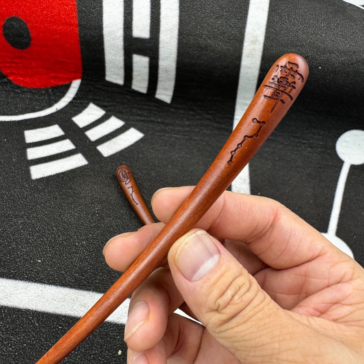 Lightning Strike Wood Jujube Wood Ziziphus Hairpin Seven-Star Handmade Hairpin