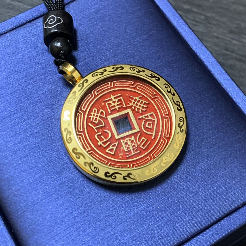 Brass Mountain Ghost Money Pendant Mountain Ghost Thunder God Bagua Cinnabar Copper Coin Old Antique Bronze Coin