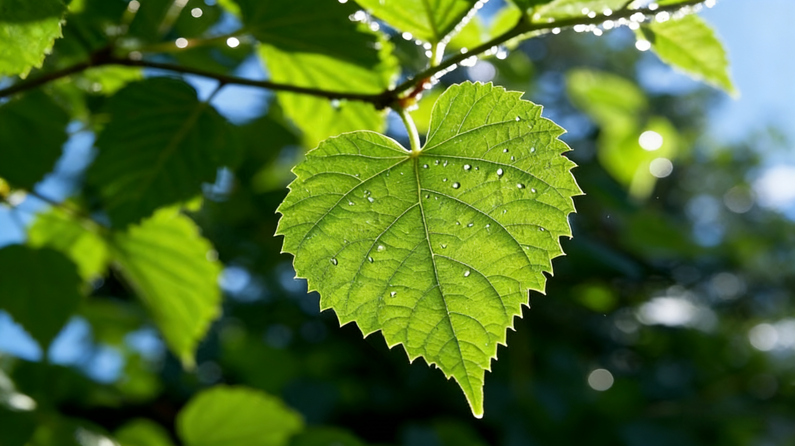 Close-up of  mulberry leaves with clear veins, a natural ingredient for herbal bath soak, featured in this article about mulberry leaf benefits.
