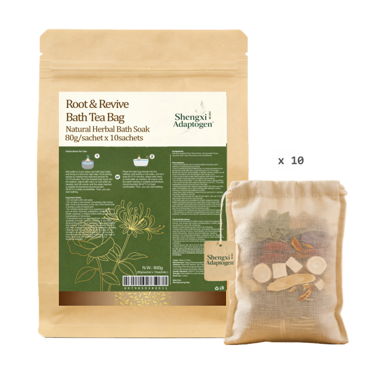 Root & Revive Adaptogen Bath Tea Bag Herbal Bath Soak 100% botanical 80g/Sachet x 10Sachets