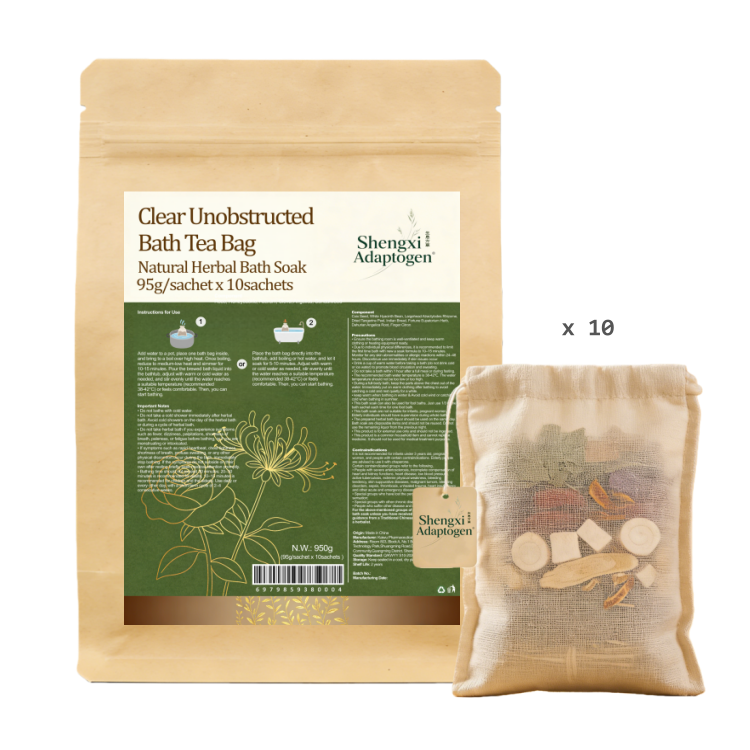 Clear Unobstructed Adaptogen Bath Tea Bag Herbal Bath Soak 100% Botanical 95g/Sachetx 10Sachets
