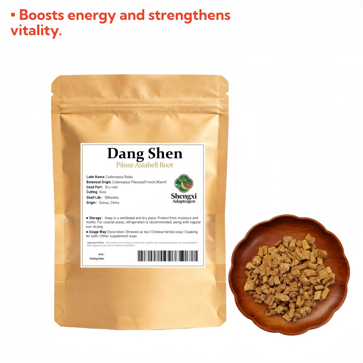 Pilose Asiabell Root (Dang Shen) cutting slice