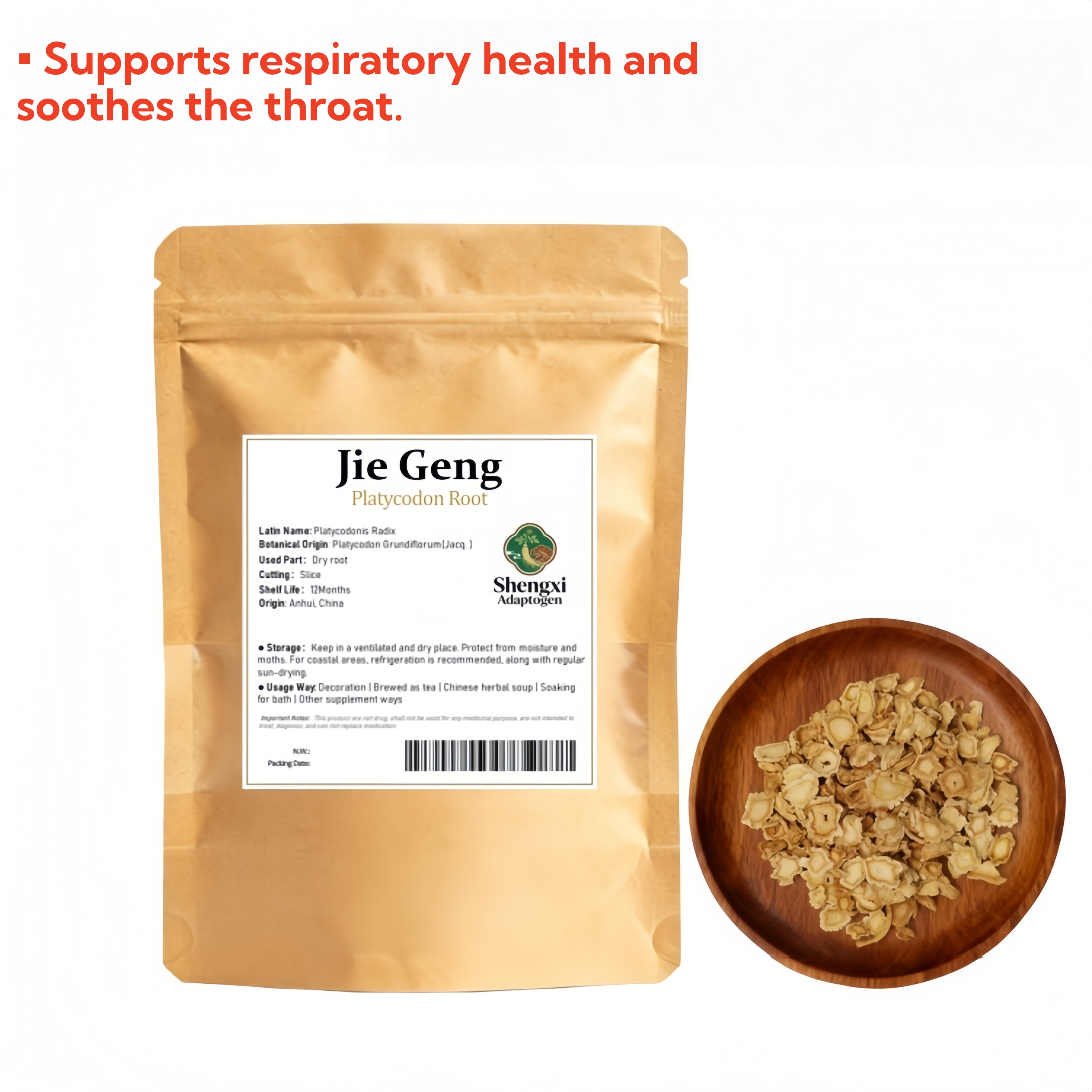 Platycodon Root  (Jie Geng) cutting slice