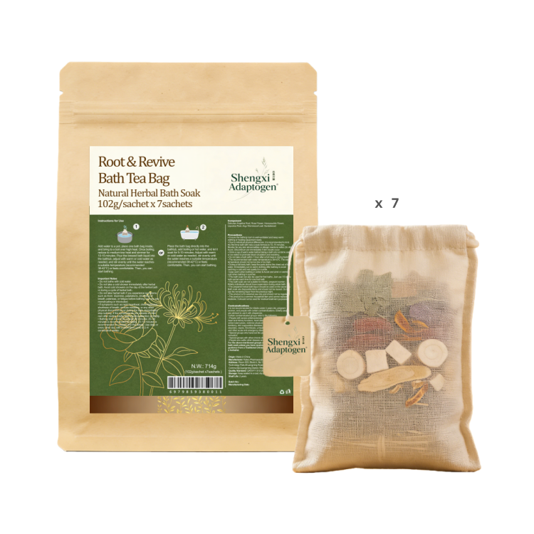Root & Revive Adaptogen Bath Tea Bag Herbal Bath Soak 100% botanical 102g/Sachet x 7Sachets