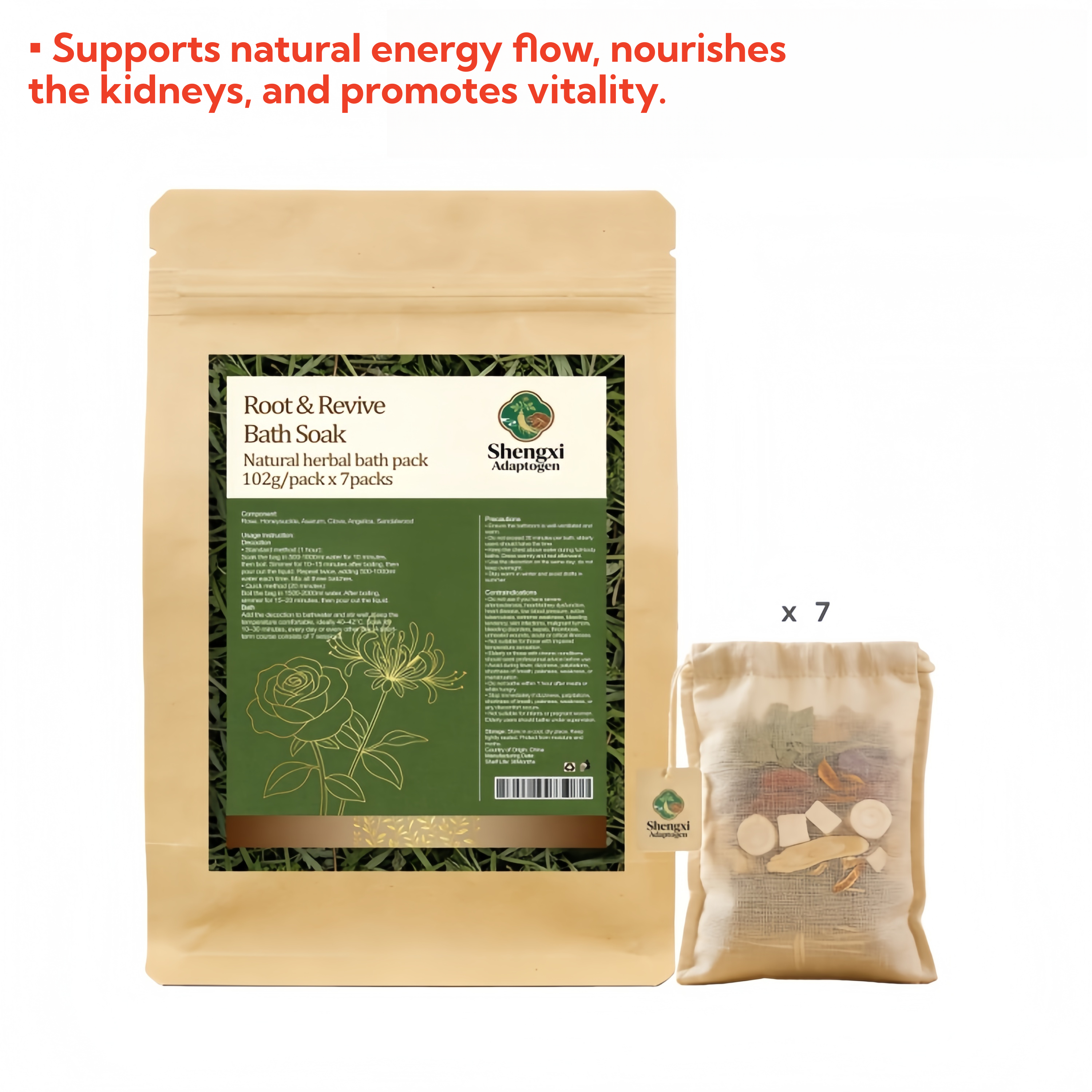 Root & Revive Bath Soak 102g/Pack x 7Packs