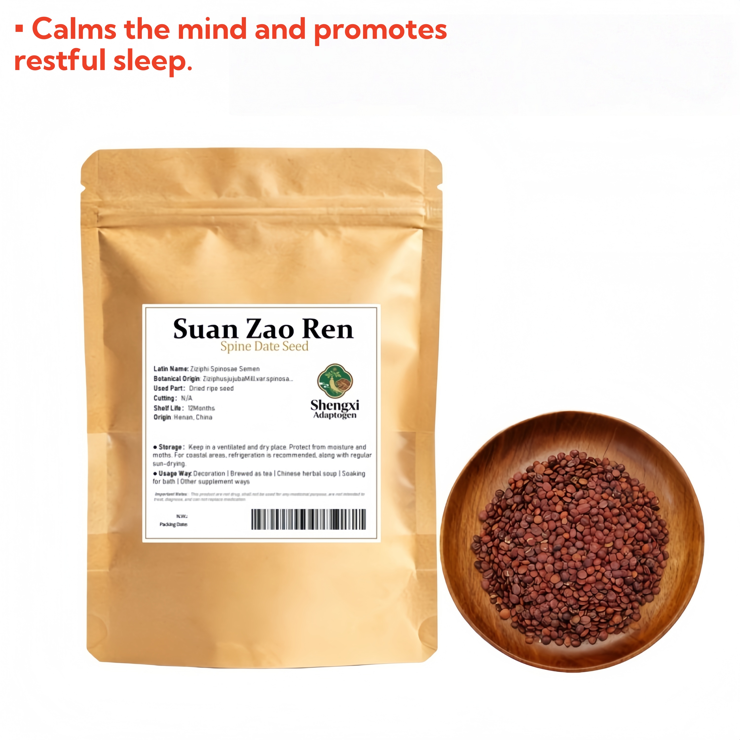 Spine Date Seed Jujube Seed ( Suan Zao Ren )  