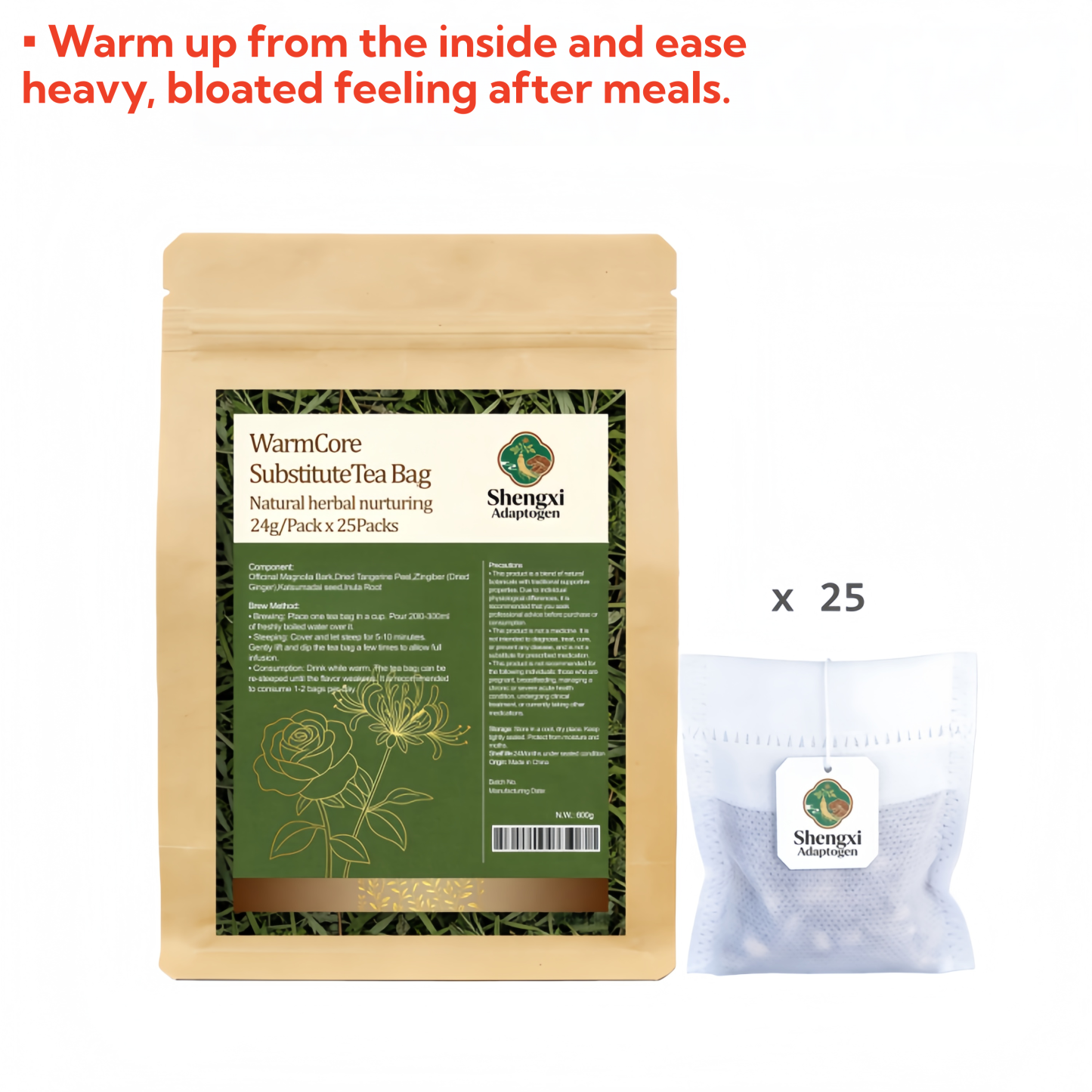 WarmCore Substitute Tea Bag Natural Herbal Nurturing 24g/Pack x 25Packs