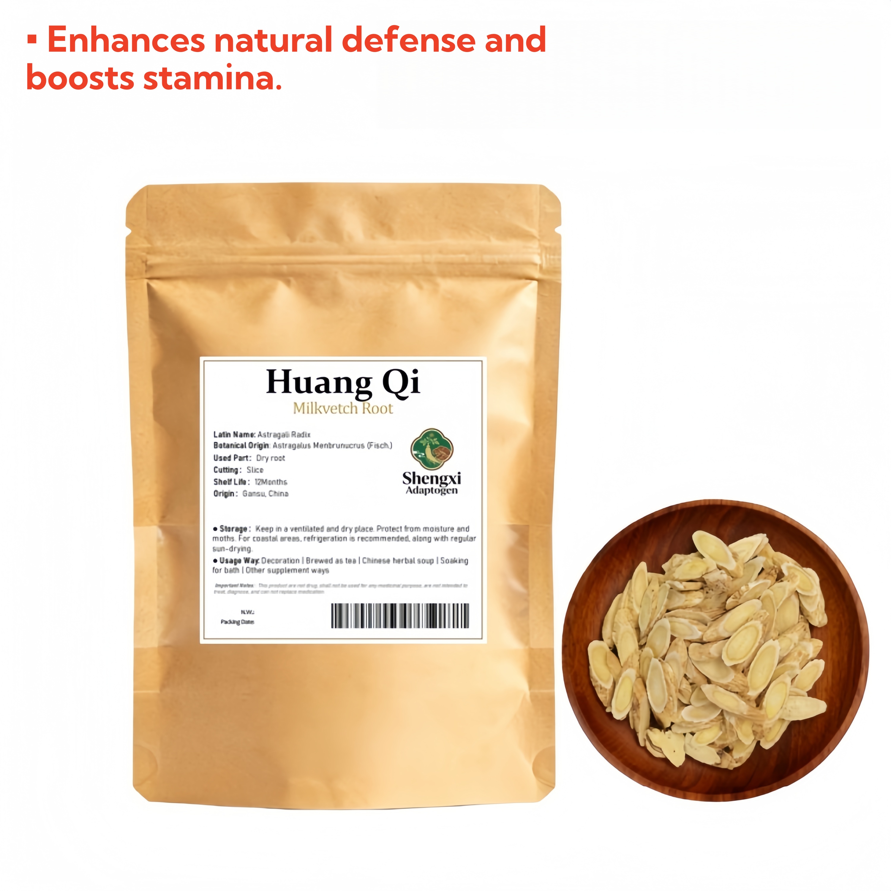 Milkvetch Root (Huang Qi) cutting slice