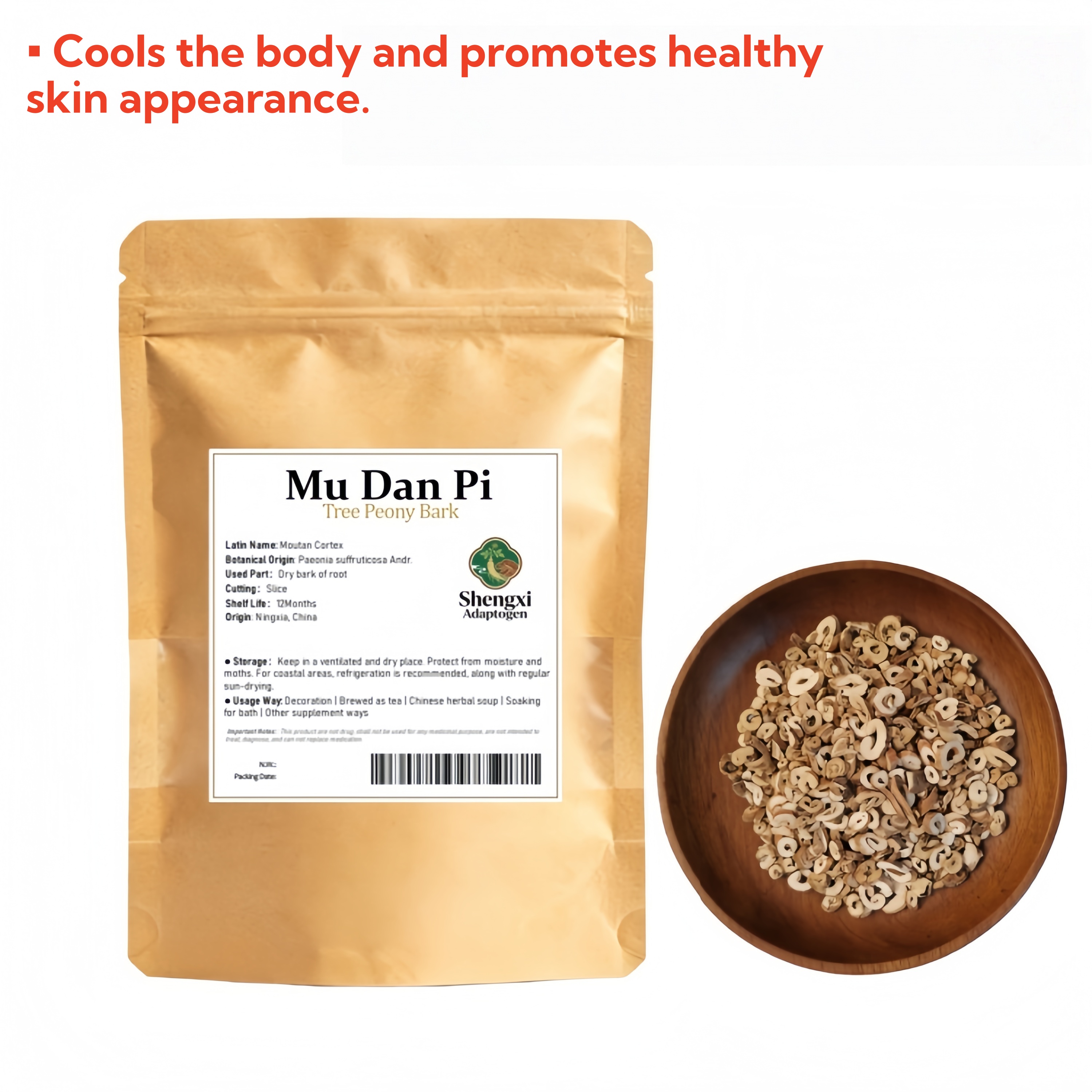 Tree Peony Bark Moutan Bark ( Mu Dan Pi ) cutting slice