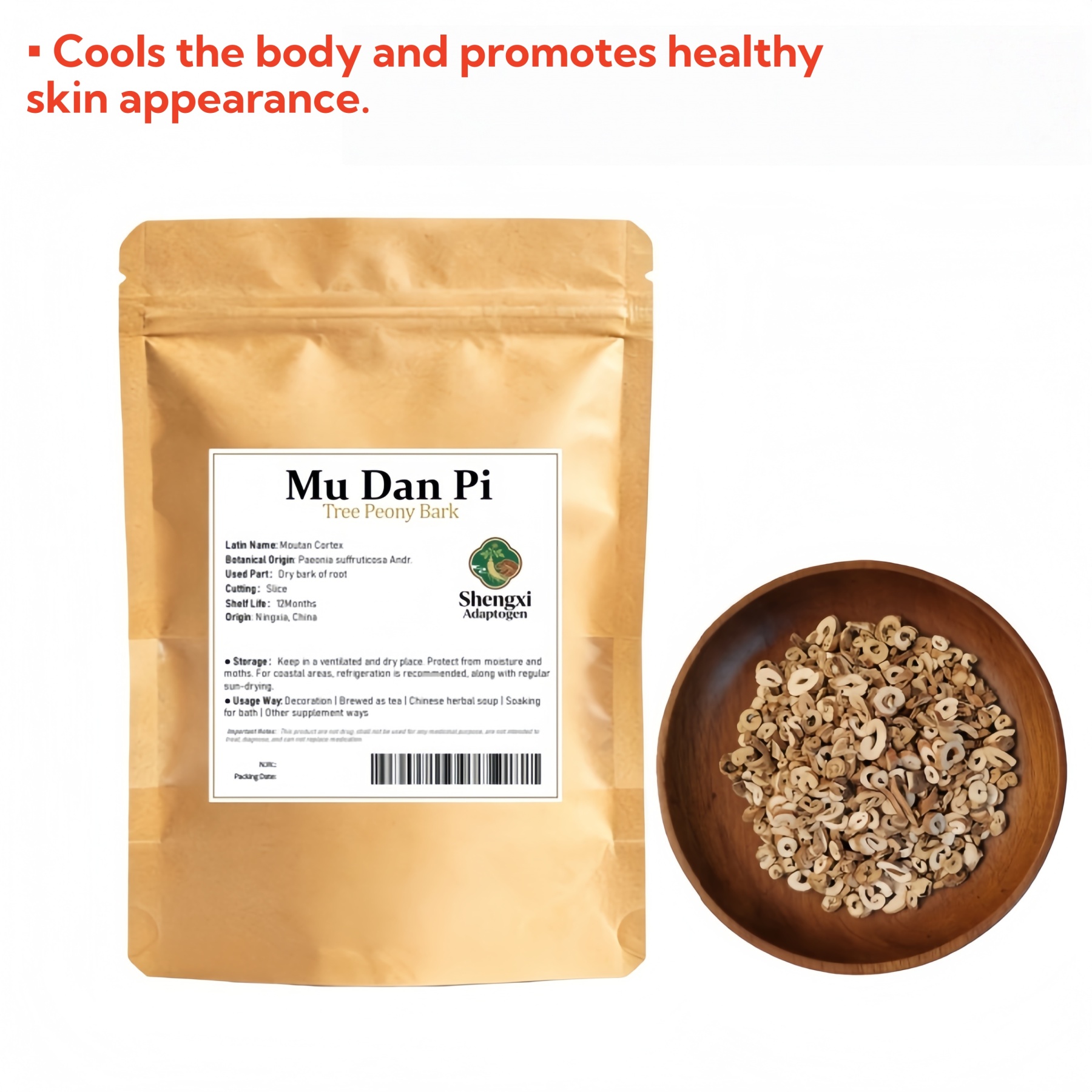 Tree Peony Bark Moutan Bark ( Mu Dan Pi ) cutting slice