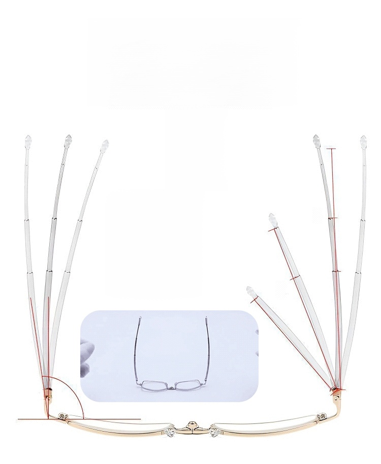 可伸縮折疊防輻射老花眼鏡