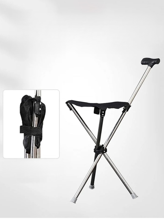 【3色可選】可伸縮防滑登山手杖椅