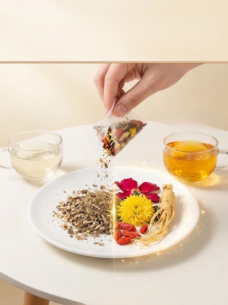 人參黃耆菊花枸杞茶