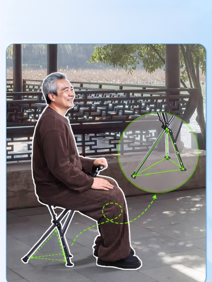 【3色可選】可伸縮防滑登山手杖椅