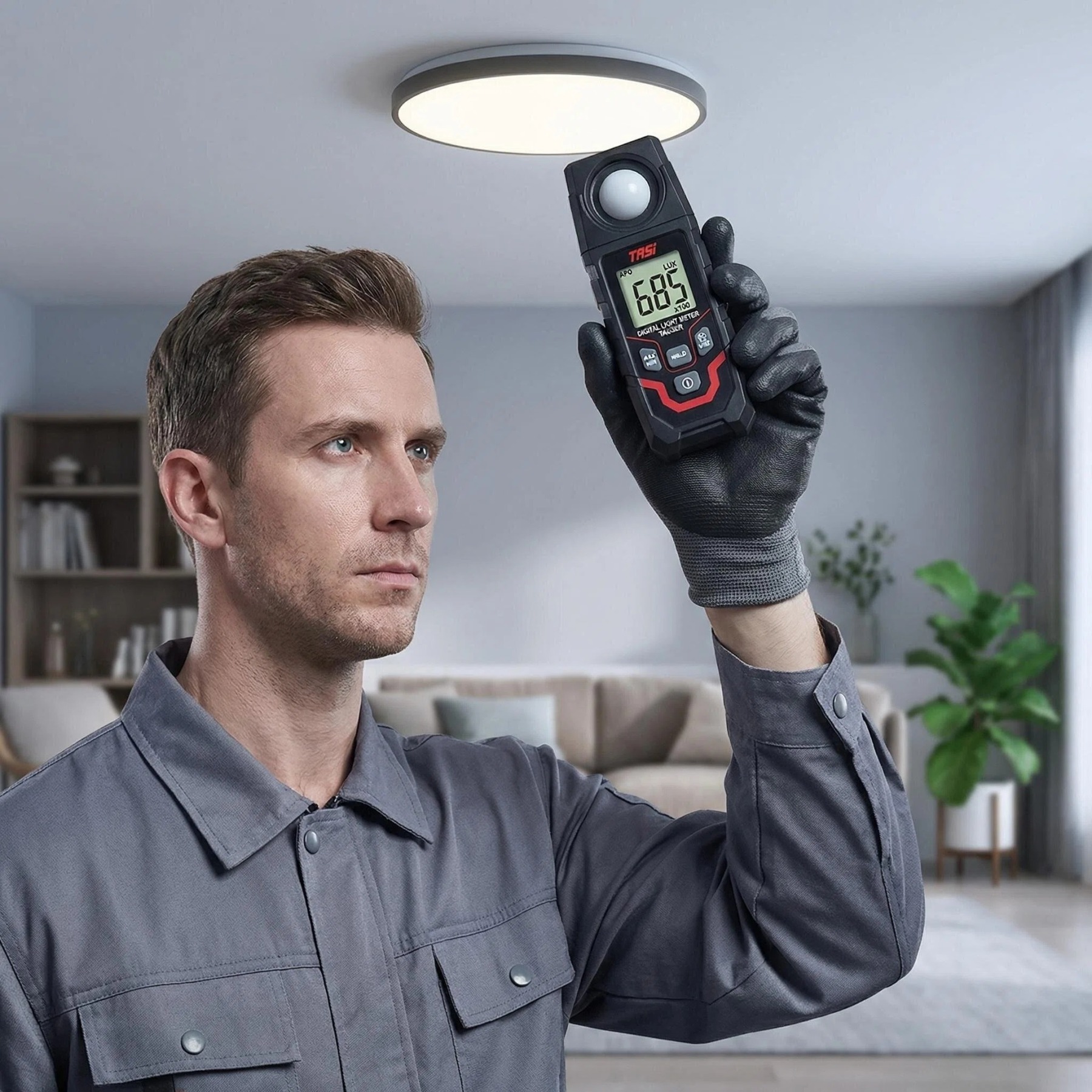 VINDAION TASI Digital Lux Meter, High Precision Light Meter Illuminance Tester, Portable Photometer for LED, Plant Grow Light, Photography, Classroom, Workplace Light Intensity Measurement