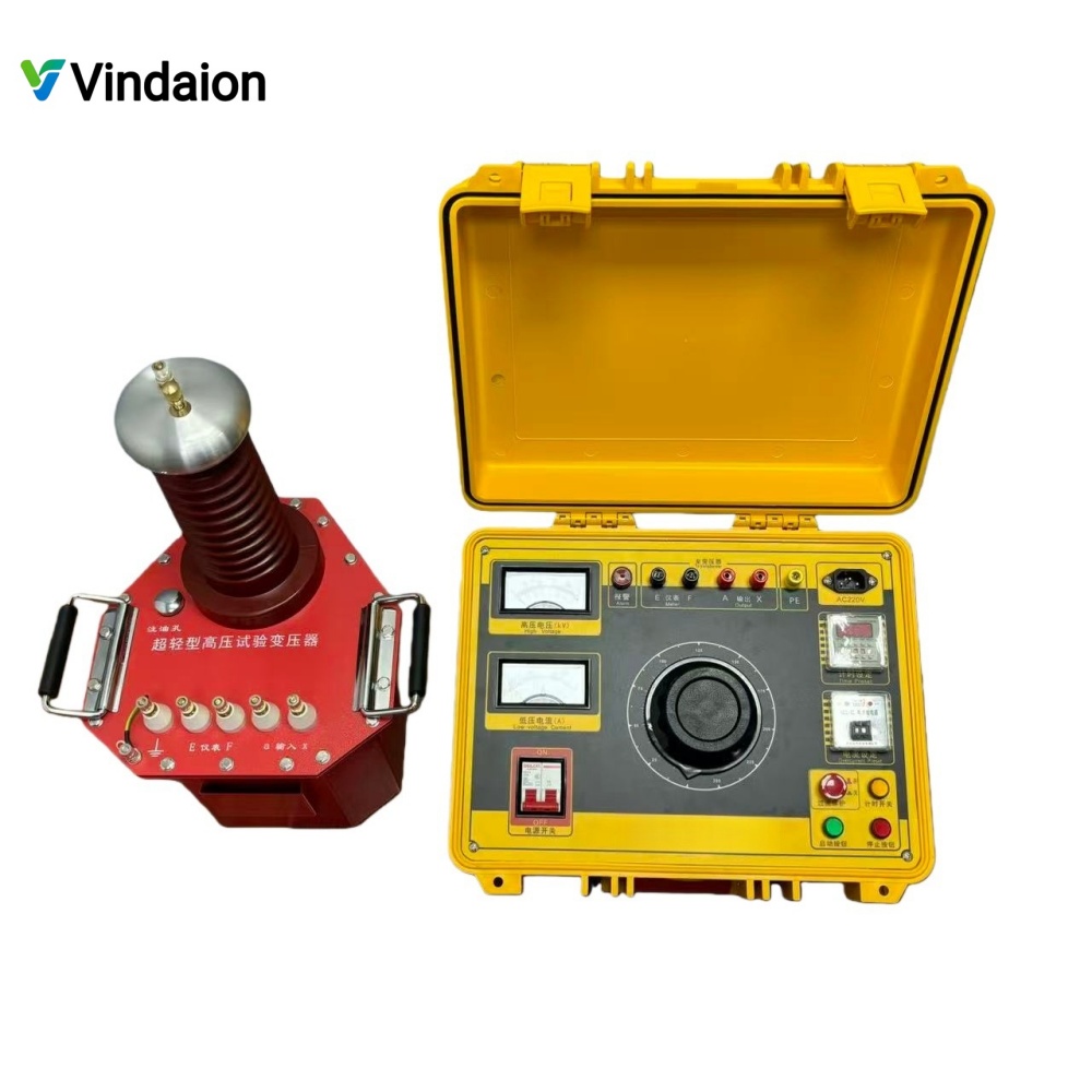 VINDAION 5KVA/50KV AC/DC Power Frequency Withstand Voltage Test Set - Industrial High Voltage Testing System with Oil-Immersed Transformer & Precision Control Box for Electrical Equipment Insulation Validation