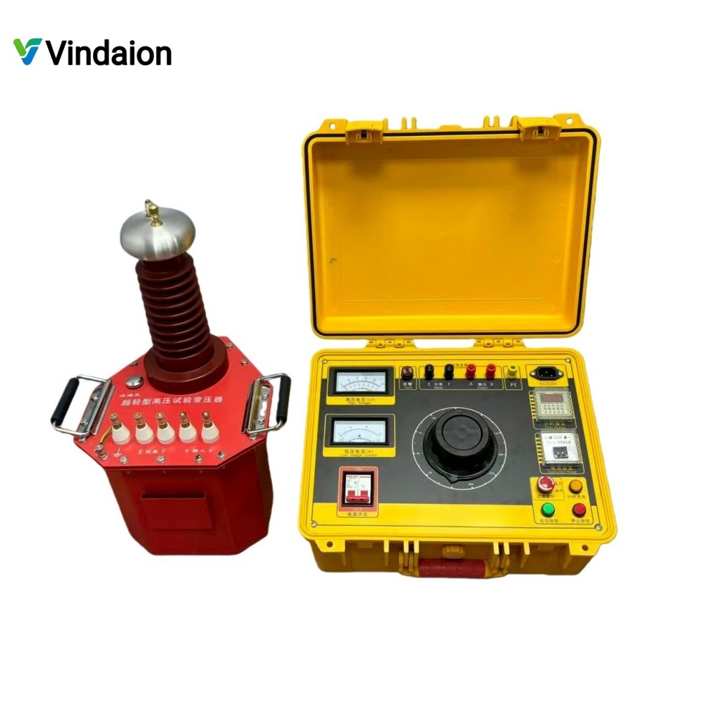 VINDAION 5KVA/50KV AC/DC Power Frequency Withstand Voltage Test Set - Industrial High Voltage Testing System with Oil-Immersed Transformer & Precision Control Box for Electrical Equipment Insulation Validation