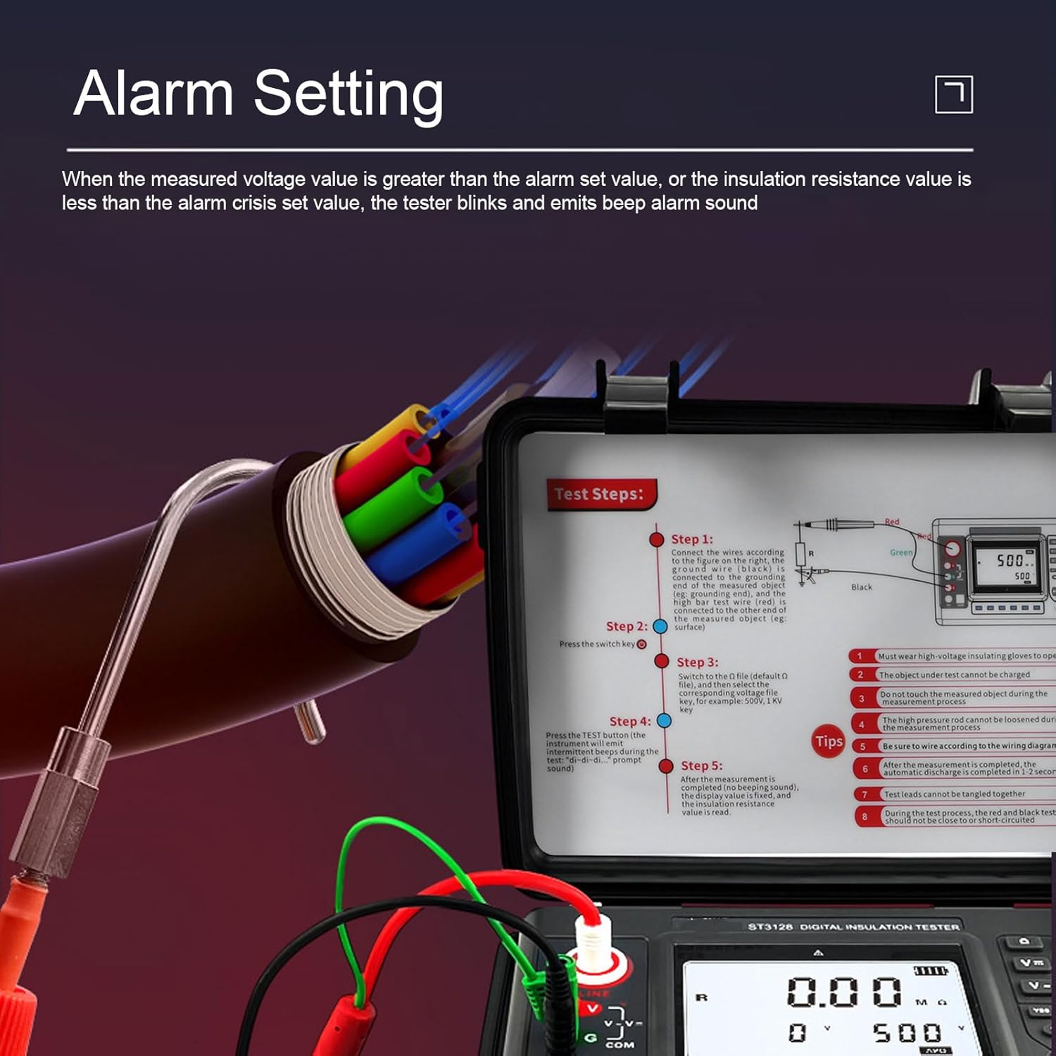 VINDAION ST3128 High-Voltage Digital Insulation Resistance Tester
