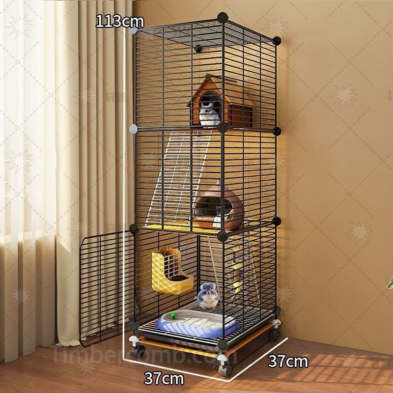 チンチラケージ ペットケージ 小動物ケージ 家庭用ケージ 1段/2段/3段 車輪と引き出しトレイ付き モルモット リス チンチラ フェレット ケージ ペット用品
