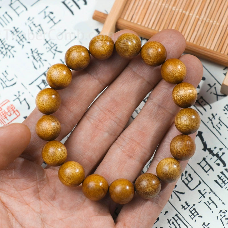 本物の金糸楠古材使用 木製数珠ブレスレット 19珠 12珠 ブレスレット