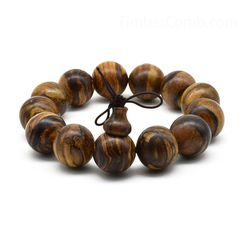 天然のインドネシア奇楠沈香特選腕輪 男性用女性用ブレスレット ヒョウ柄数珠 木の質念珠-木彫り高級人気専門店