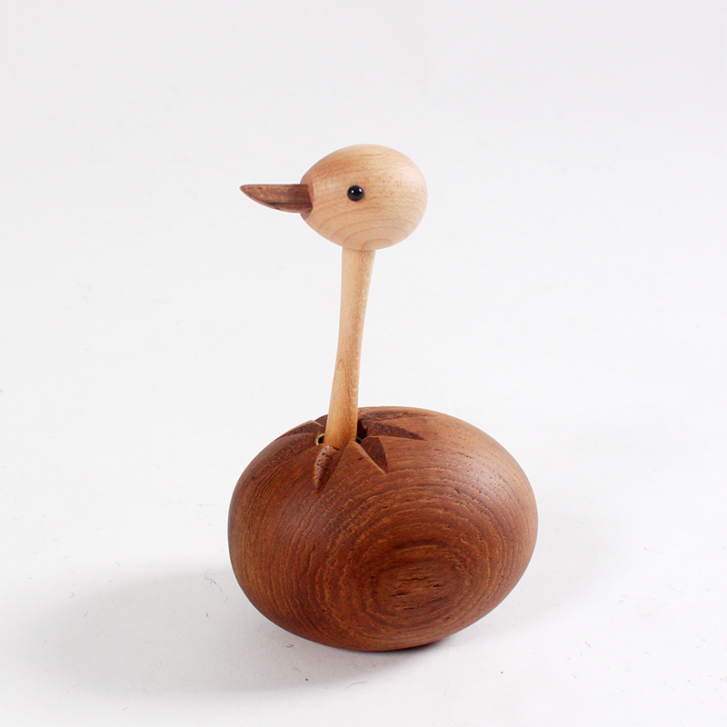 木のオブジェ オーストリッチ ダチョウ 置物 木のおもちゃ 人形 フィギュア 北欧 インテリア 雑貨 おしゃれ