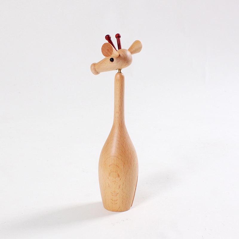 木製オブジェ キリン 置物 木のきりん インテリア小物 北欧 おしゃれ プレゼント 人形 フィギュア 木製玩具