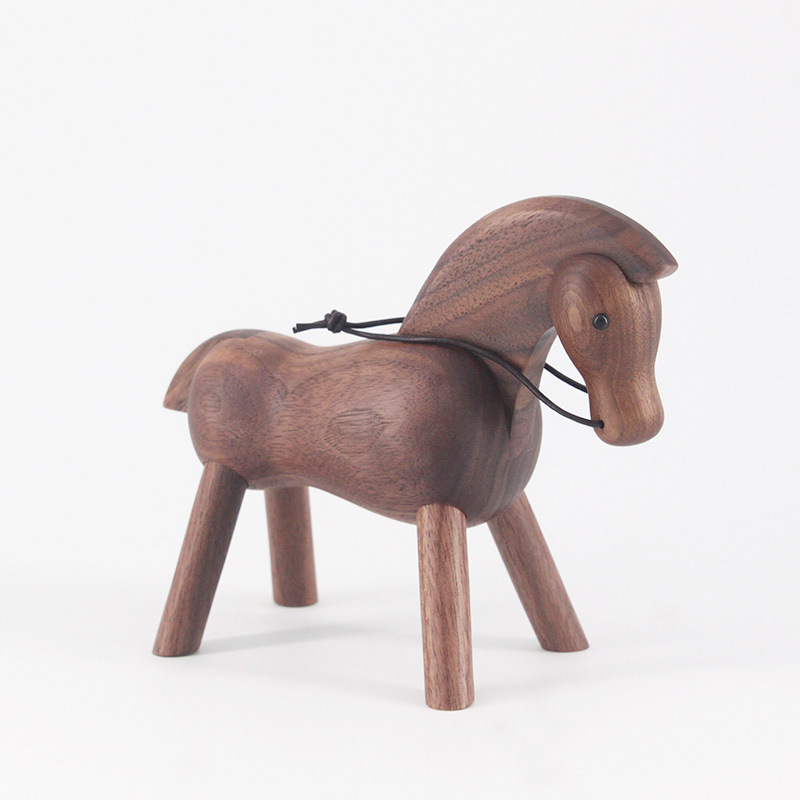 ウッドホース 置物 馬 ウォールナット材 木製玩具 オブジェ 北欧雑貨 フィギュア 木のオブジェ インテリア 人形 ウマ  