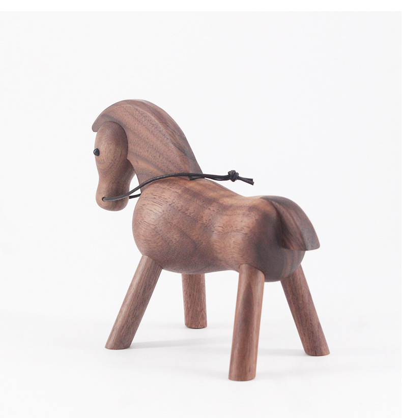 ウッドホース 置物 馬 ウォールナット材 木製玩具 オブジェ 北欧雑貨 フィギュア 木のオブジェ インテリア 人形 ウマ  