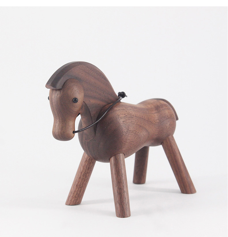 ウッドホース 置物 馬 ウォールナット材 木製玩具 オブジェ 北欧雑貨 フィギュア 木のオブジェ インテリア 人形 ウマ  