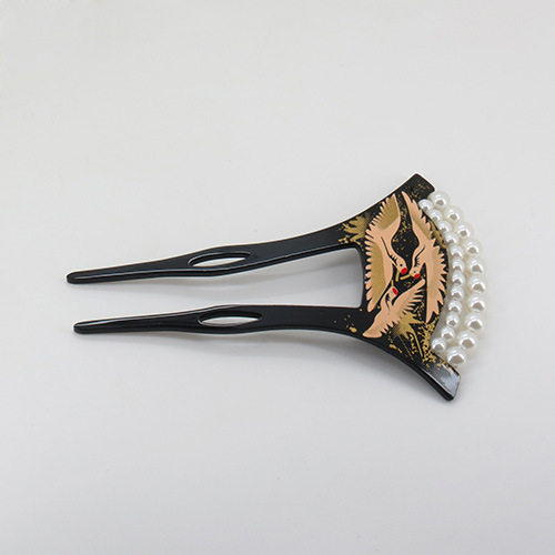 かんざし バチ型 和装髪飾り 扇型 二本挿し 簪 黒留袖 着物 浴衣 鶴 初詣  髪飾り 和装 着物 ヘアアクセサリー 袴 振袖 かんざし お祝 髪留め