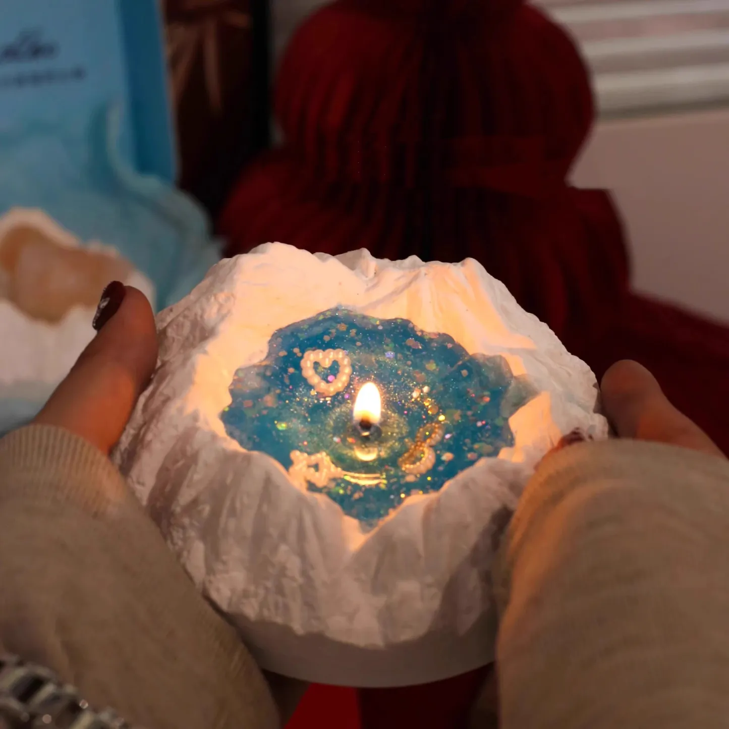 雪山 星空キャンドル アロマキャンドル 氷山 セメント製 インテリア 装飾品 おしゃれ 癒し キャンドル リビング 寝室 玄関