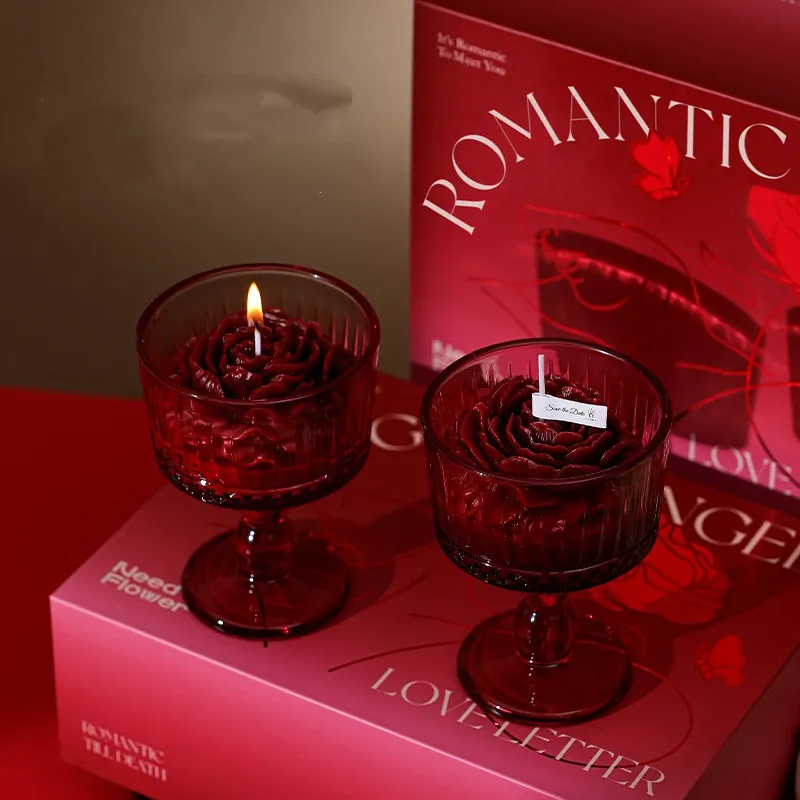 アロマキャンドル ゼント 2個 ローズキャンドル ウェディングギフト 周年お祝い 結婚祝い 誕生日 ソイワックスキャンドル