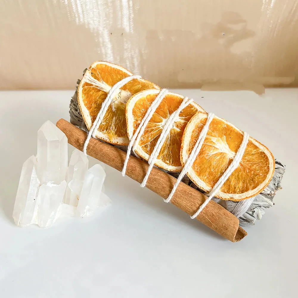 お香 ホワイトセージ オレンジピール シナモン バンドル スマッジング ナチュラル 無農薬 高品質 リラックス 瞑想