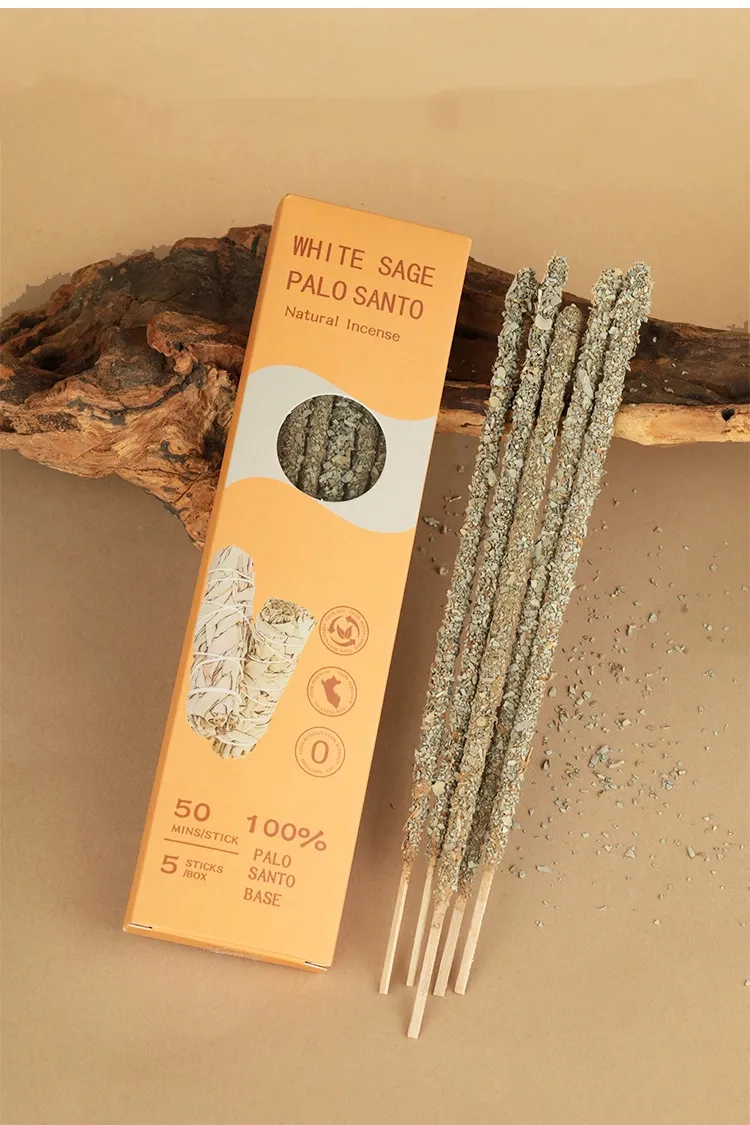 パロサント＆ホワイトセージ 浄化用お香 線香 スティックタイプ 5本入り 天然成分100% アロマ インセンス