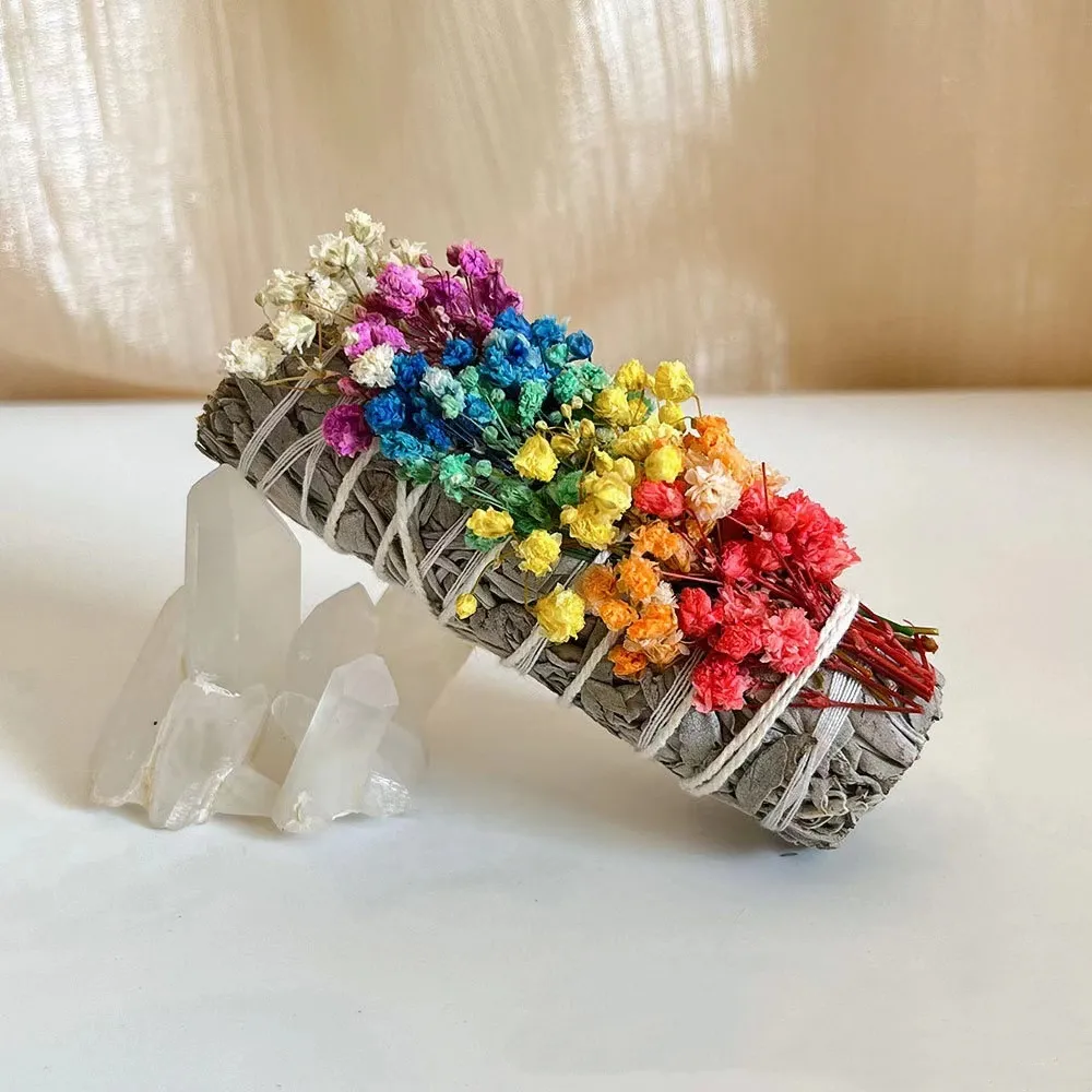 浄化用のお香 ホワイトセージ バンドル ミスカンサス添え スマッジング お香 無農薬 高品質 瞑想 マインドフルネス ヨガ