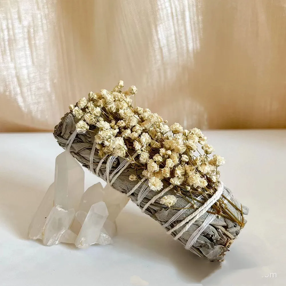 浄化用のお香 ホワイトセージ バンドル ミスカンサス添え スマッジング お香 無農薬 高品質 瞑想 マインドフルネス ヨガ