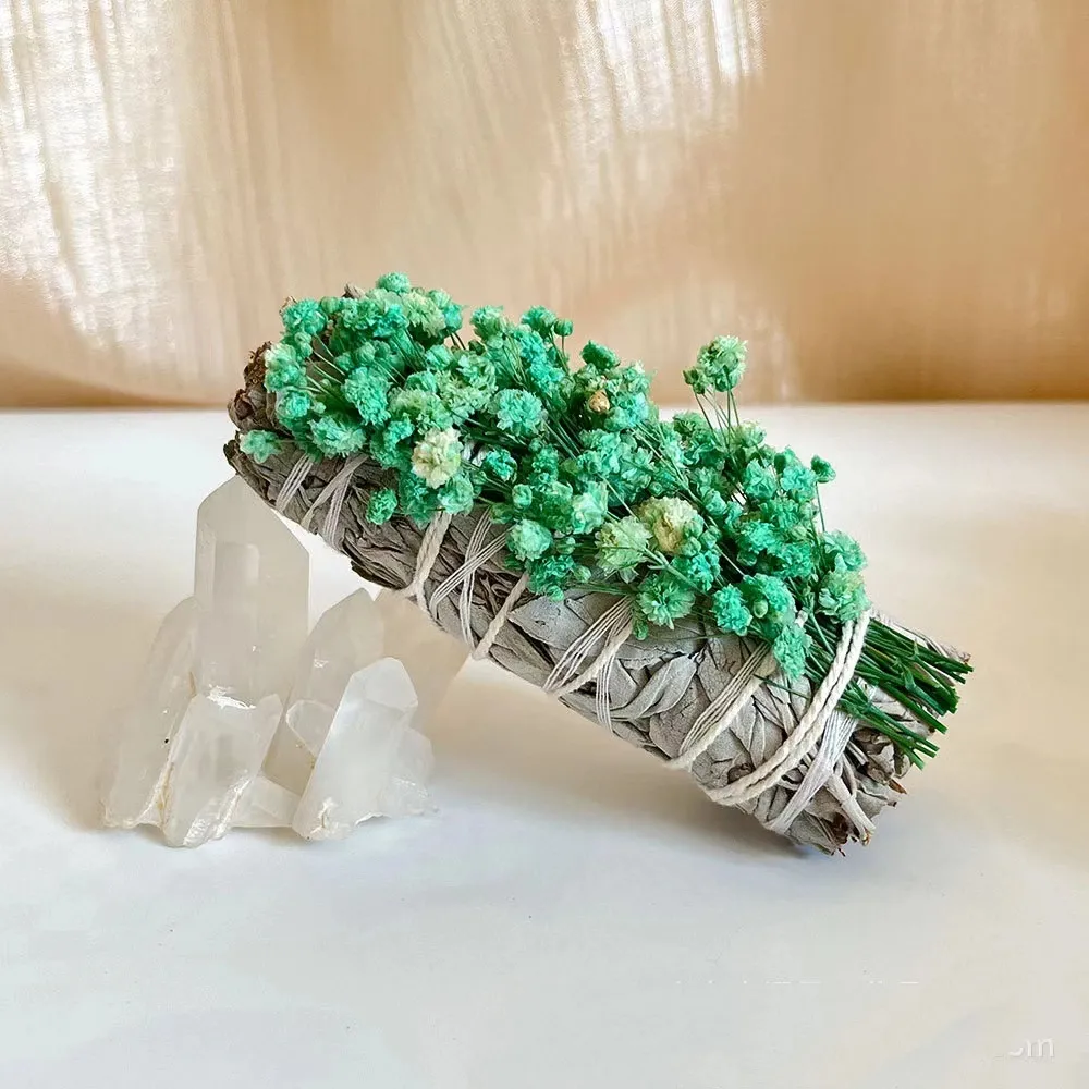 浄化用のお香 ホワイトセージ バンドル ミスカンサス添え スマッジング お香 無農薬 高品質 瞑想 マインドフルネス ヨガ