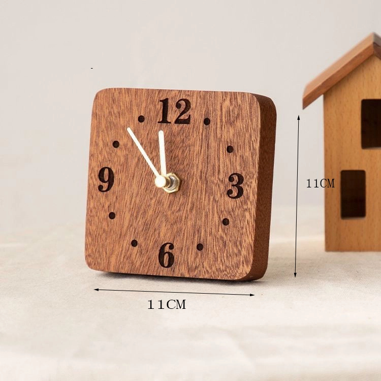 置き時計 木製  木の時計 おしゃれ ミニ クロック インテリア プレゼント 女性 男性 ギフト シンプル 置時計 置き型 コンパクト 木目 卓上 和風